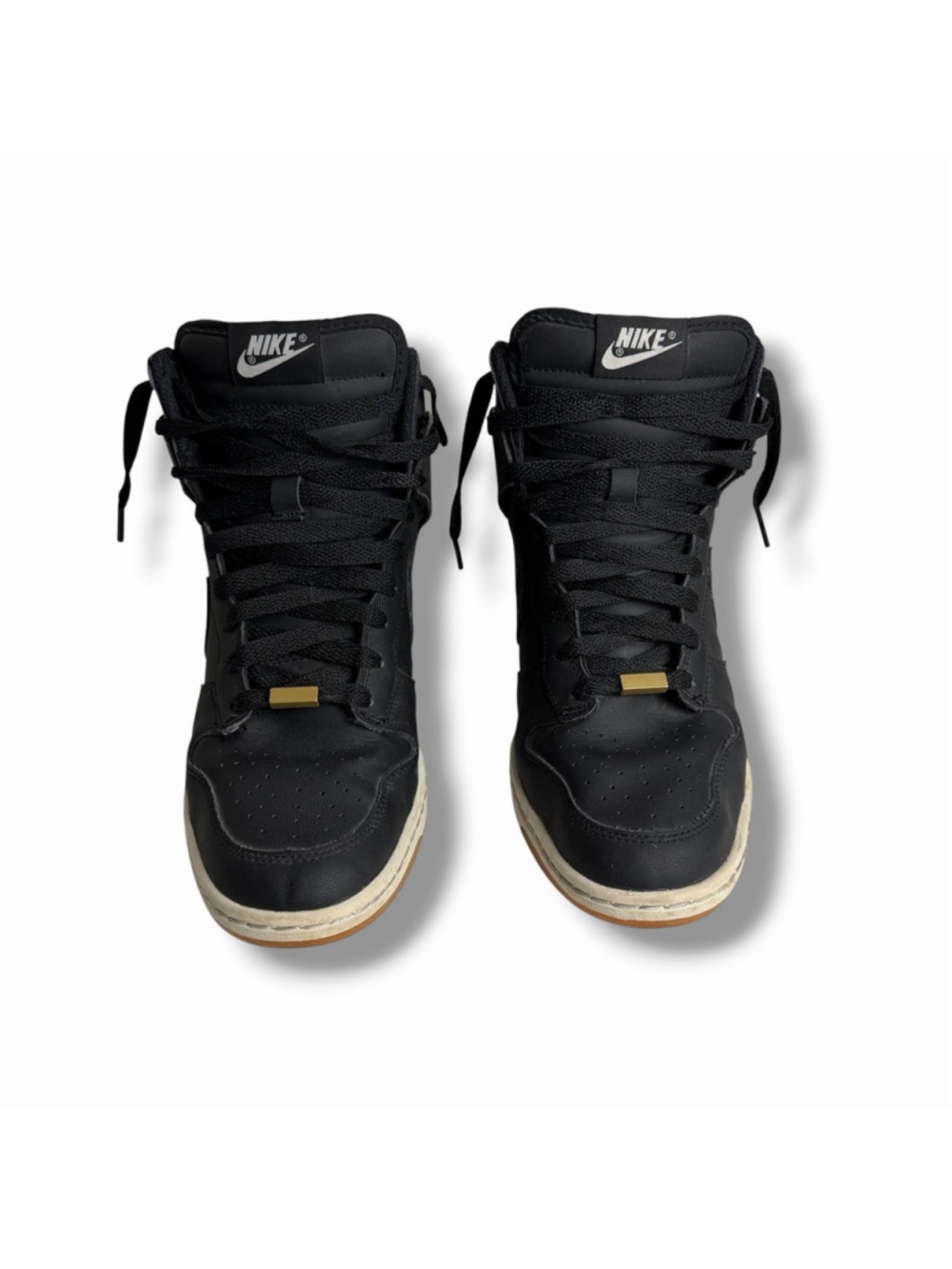 Nike Dunk Sky Hi Essential Black Gum Hidden Wedge Shoe 747283-991 Womens 8.5